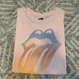 Pink Rolling Stones oversized shirt